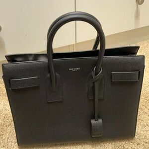 Saint Laurent Black Leather Men's Bag